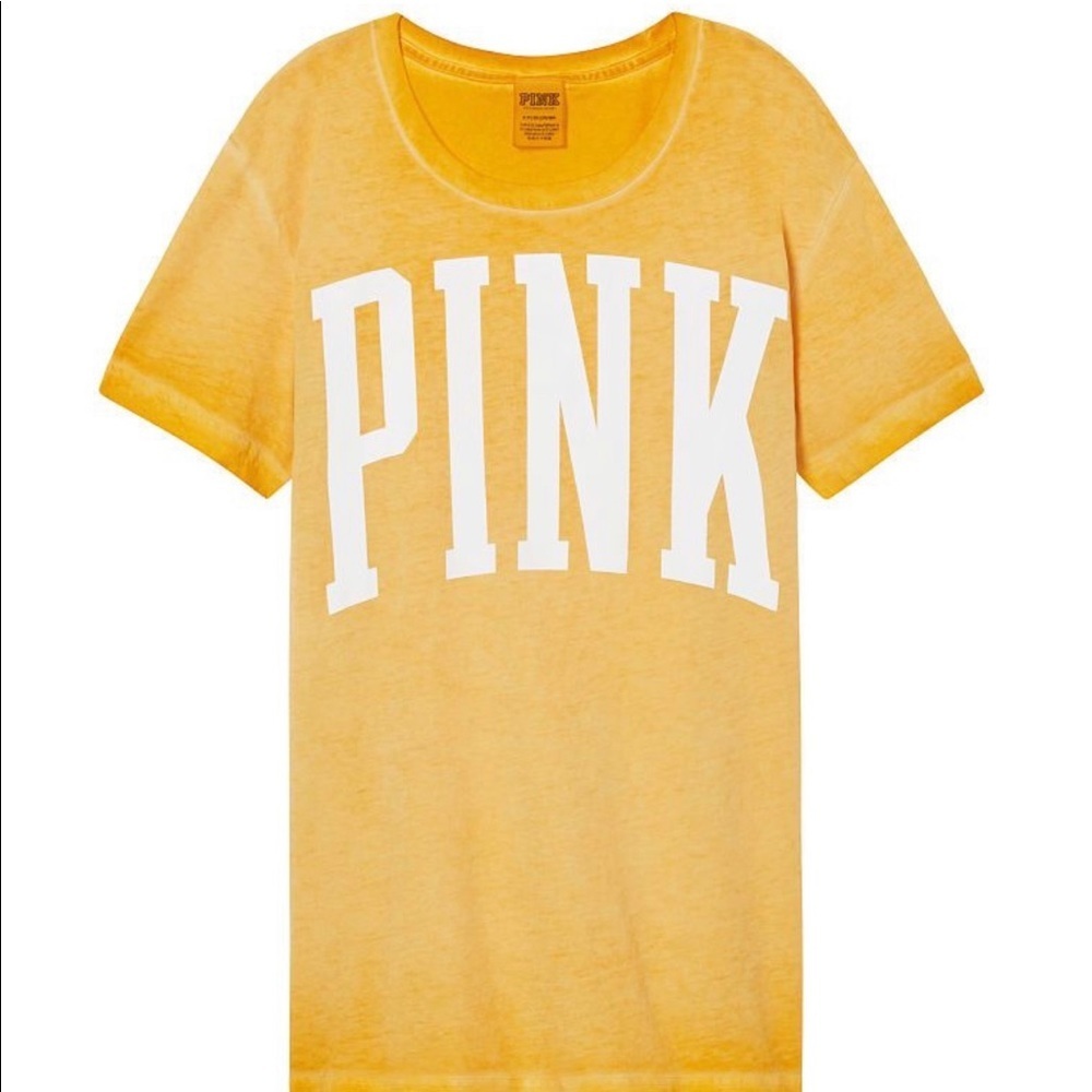 PINK Victoria’s Secret Oversized Campus Tee Yellow